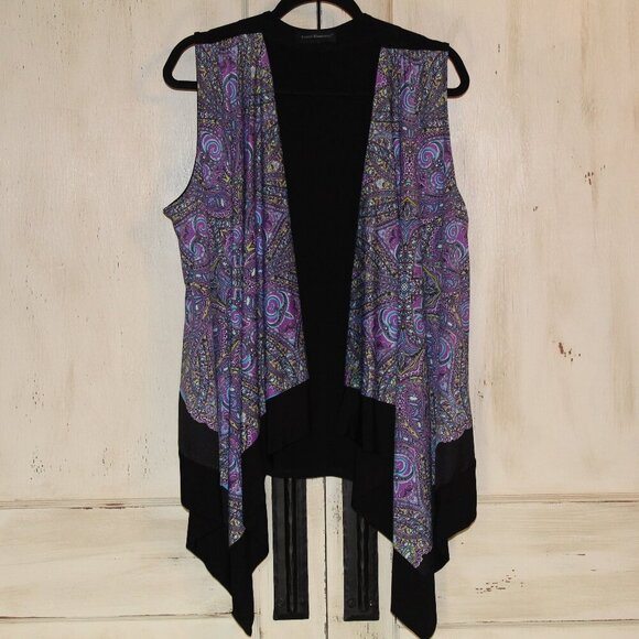 Travel Elements patterned front black back open, draped front vest XL - Picture 1 of 5
